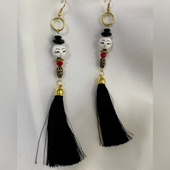 Colorful Tassel Girl Earrings - Picture 3 of 4